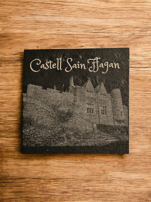 Laser-Engraved Welsh Slate Coaster – 4” x 4”