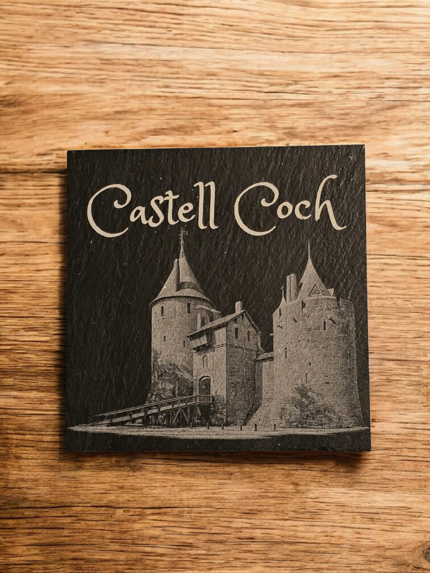 Laser-Engraved Welsh Slate Coaster – 4” x 4”