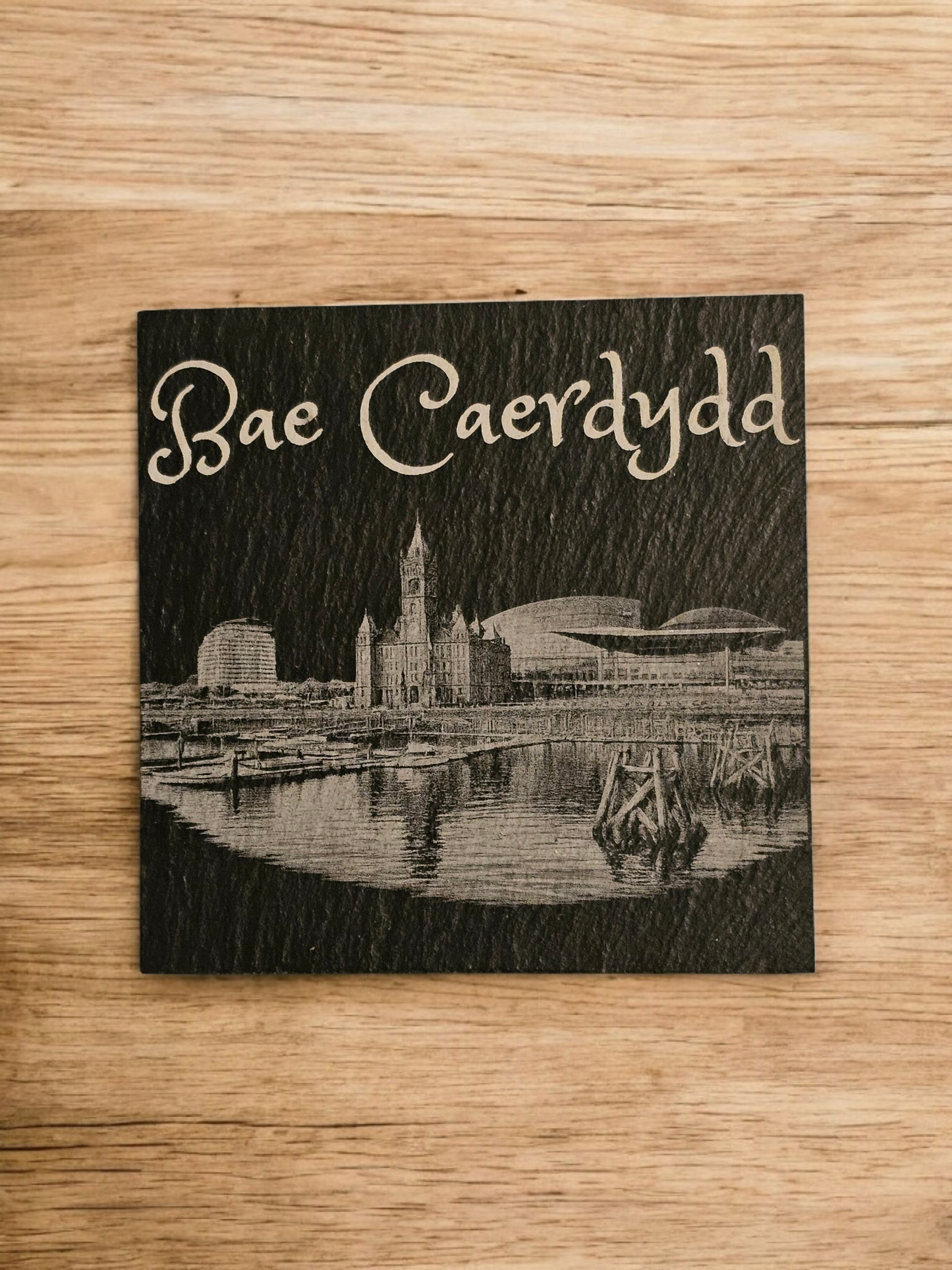 Laser-Engraved Welsh Slate Coaster – 4” x 4”