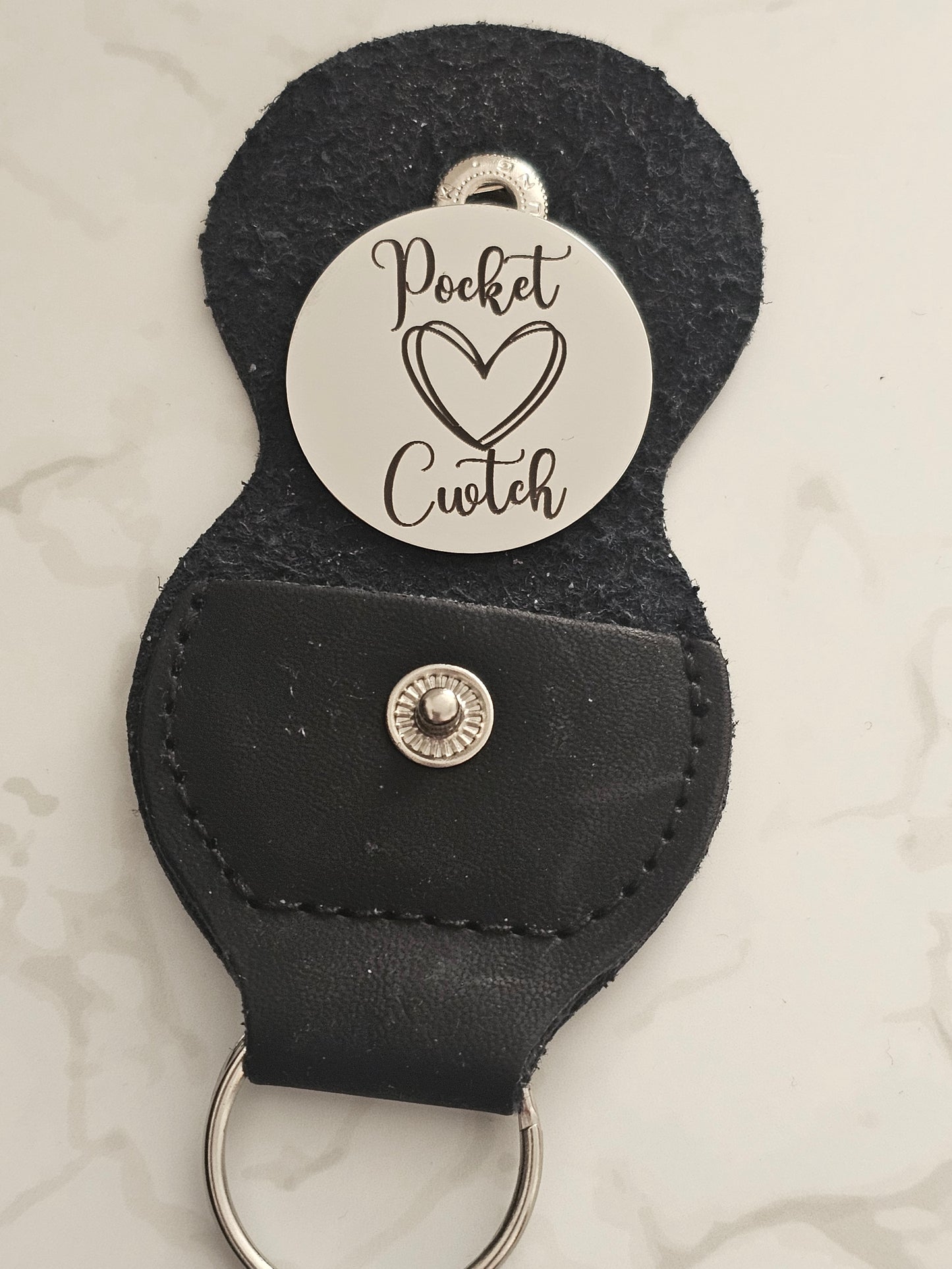 Pocket Cwtch Token/ Pocket Hug– Personalised Engraved Stainless Steel Keepsake