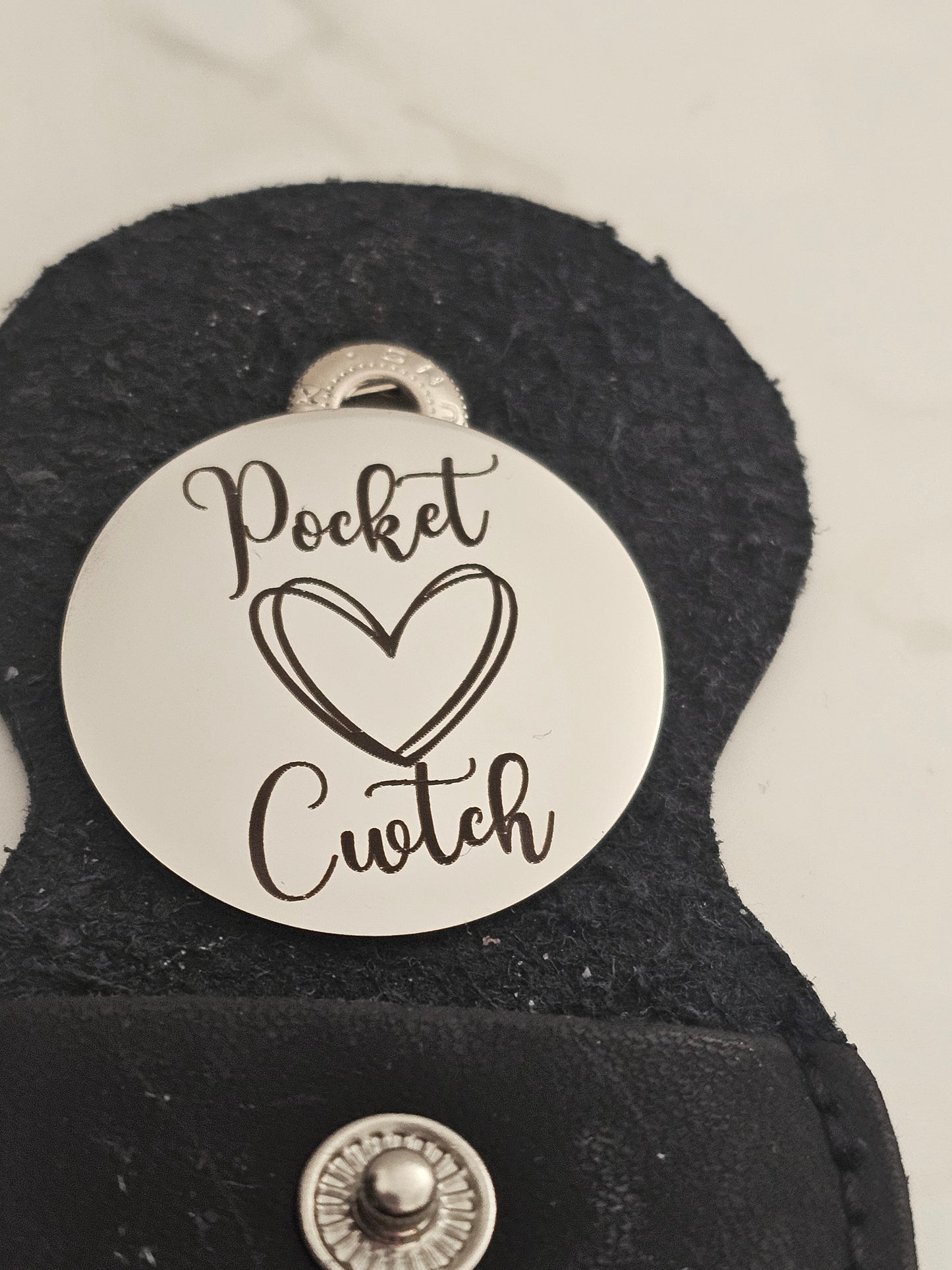 Pocket Cwtch Token/ Pocket Hug– Personalised Engraved Stainless Steel Keepsake